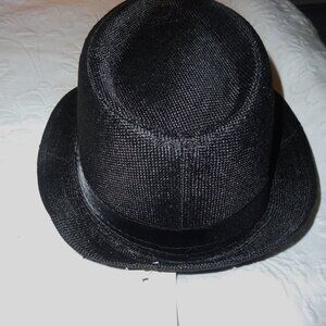 NWT Ashley Fox Black Fedora Style Hat One Size